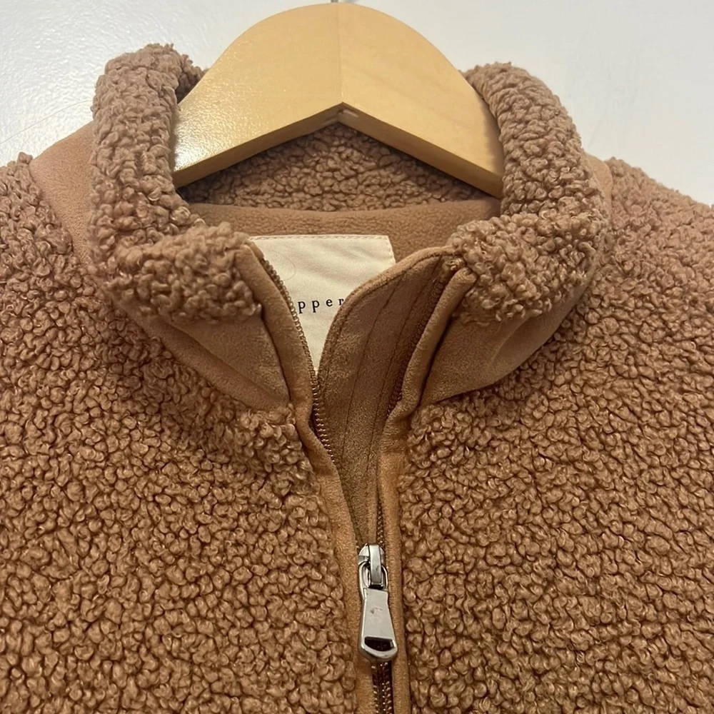 Copper Key Girls Caramel Faux Fur Fleece Jacket Zipper Closure 3 Pockets 10/12